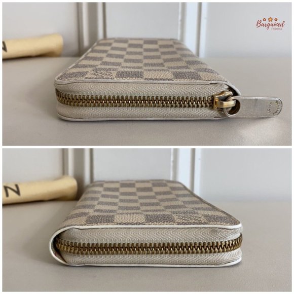 Authentic Louis Vuitton Damier Azur Canvas Leather Zippy Organizer Wallet CA1154 - Picture 6 of 12